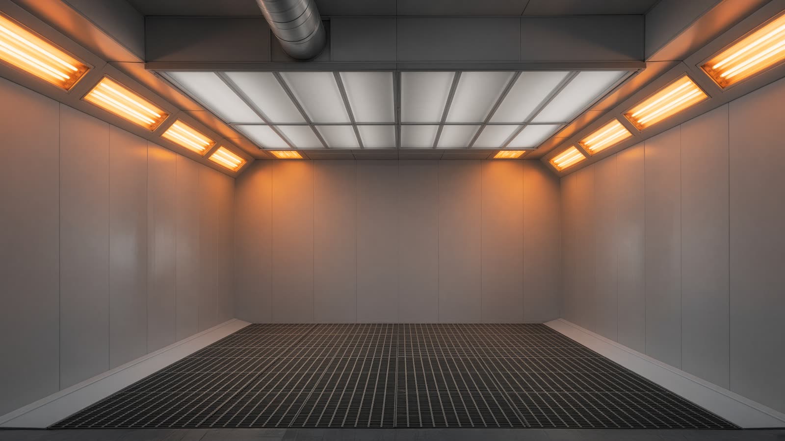 Empty paint booth at Minooka Collision Center